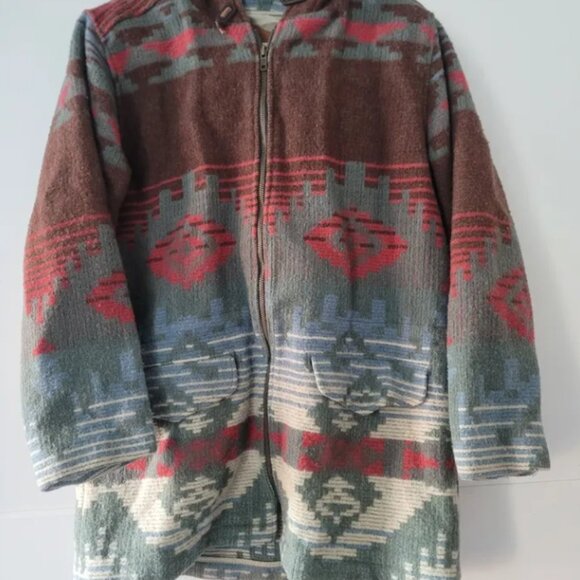 Woolrich Vintage Southwestern Hooded Coat - Picture 1 of 5